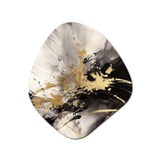 Gold and Grey Fluid Fusion II - Asymmetric Metal Wall Art