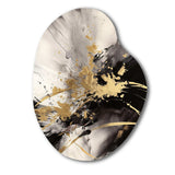 Gold and Grey Fluid Fusion II - Asymmetric Metal Wall Art