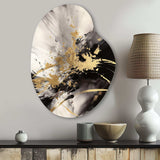 Gold and Grey Fluid Fusion II - Asymmetric Metal Wall Art