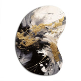 Gold and Grey Fluid Fusion IV - Asymmetric Metal Wall Art