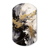 Gold and Grey Fluid Fusion IV - Asymmetric Metal Wall Art