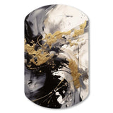 Gold and Grey Fluid Fusion IV - Asymmetric Metal Wall Art