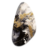 Gold and Grey Fluid Fusion IV - Asymmetric Metal Wall Art