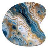 Blue and White Marble Dreams - Asymmetric Metal Wall Art