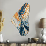 Teal Orange Aqua Symphony - Asymmetric Metal Wall Art