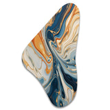 Teal Orange Aqua Symphony - Asymmetric Metal Wall Art