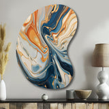 Teal Orange Aqua Symphony - Asymmetric Metal Wall Art