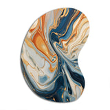 Teal Orange Aqua Symphony - Asymmetric Metal Wall Art