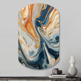 Teal Orange Aqua Symphony - Asymmetric Metal Wall Art