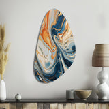 Teal Orange Aqua Symphony - Asymmetric Metal Wall Art