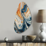 Teal Orange Aqua Symphony - Asymmetric Metal Wall Art