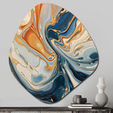 Teal Orange Aqua Symphony - Asymmetric Metal Wall Art