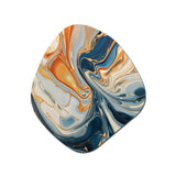 Teal Orange Aqua Symphony - Asymmetric Metal Wall Art