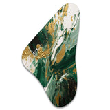 Green and Gold Liquid Magic I - Asymmetric Metal Wall Art