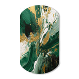 Green and Gold Liquid Magic I - Asymmetric Metal Wall Art