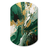 Green and Gold Liquid Magic I - Asymmetric Metal Wall Art