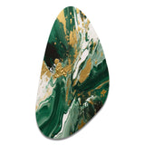 Green and Gold Liquid Magic I - Asymmetric Metal Wall Art