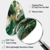 Green and Gold Liquid Magic I - Asymmetric Metal Wall Art