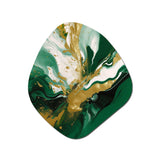 Green and Gold Liquid Magic II - Asymmetric Metal Wall Art