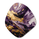 Purple and Gold Liquid Magic I - Asymmetric Metal Wall Art