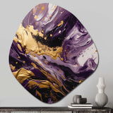 Purple and Gold Liquid Magic I - Asymmetric Metal Wall Art