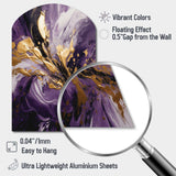 Purple and Gold Liquid Magic II - Asymmetric Metal Wall Art