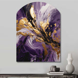 Purple and Gold Liquid Magic II - Asymmetric Metal Wall Art