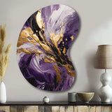 Purple and Gold Liquid Magic II - Asymmetric Metal Wall Art