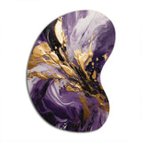 Purple and Gold Liquid Magic II - Asymmetric Metal Wall Art