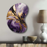 Purple and Gold Liquid Magic II - Asymmetric Metal Wall Art