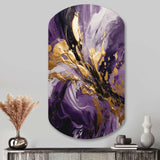 Purple and Gold Liquid Magic II - Asymmetric Metal Wall Art