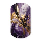 Purple and Gold Liquid Magic II - Asymmetric Metal Wall Art