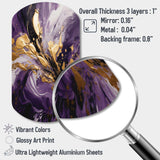 Purple and Gold Liquid Magic II - Asymmetric Metal Wall Art