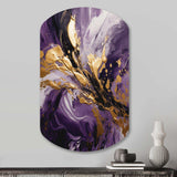 Purple and Gold Liquid Magic II - Asymmetric Metal Wall Art