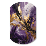 Purple and Gold Liquid Magic II - Asymmetric Metal Wall Art