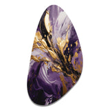 Purple and Gold Liquid Magic II - Asymmetric Metal Wall Art