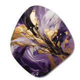 Purple and Gold Liquid Magic II - Asymmetric Metal Wall Art