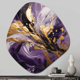 Purple and Gold Liquid Magic II - Asymmetric Metal Wall Art