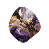 Purple and Gold Liquid Magic II - Asymmetric Metal Wall Art