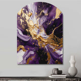 Purple and Gold Liquid Magic III - Asymmetric Metal Wall Art