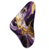 Purple and Gold Liquid Magic III - Asymmetric Metal Wall Art