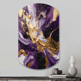 Purple and Gold Liquid Magic III - Asymmetric Metal Wall Art