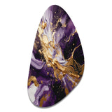 Purple and Gold Liquid Magic III - Asymmetric Metal Wall Art