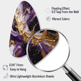 Purple and Gold Liquid Magic III - Asymmetric Metal Wall Art