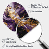 Purple and Gold Liquid Magic III - Asymmetric Metal Wall Art