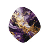 Purple and Gold Liquid Magic III - Asymmetric Metal Wall Art