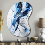 Blue and Grey Ethereal Elixir I - Asymmetric Metal Wall Art