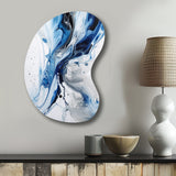 Blue and Grey Ethereal Elixir I - Asymmetric Metal Wall Art