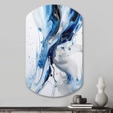 Blue and Grey Ethereal Elixir I - Asymmetric Metal Wall Art