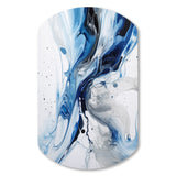 Blue and Grey Ethereal Elixir I - Asymmetric Metal Wall Art